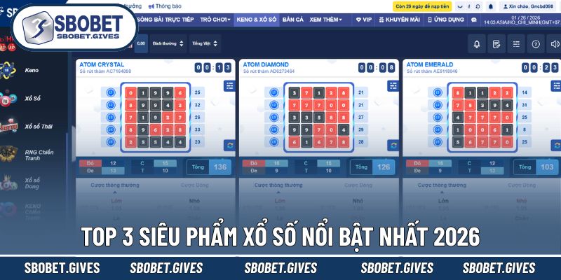 Điểm danh 3 sản phẩm xổ số hot nhất